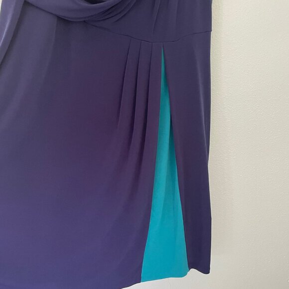 Daisy‎ Fuentes Block party dress, blue & turquoise, size 1X - Picture 2 of 5